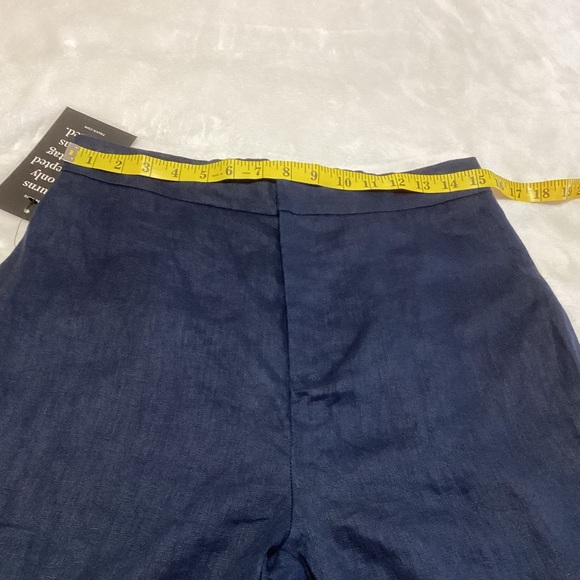 NEW Tuckernuck Wide-Leg 100% Linen Lydia Pants Size M Navy Coastal Preppy Beachy - Picture 7 of 11